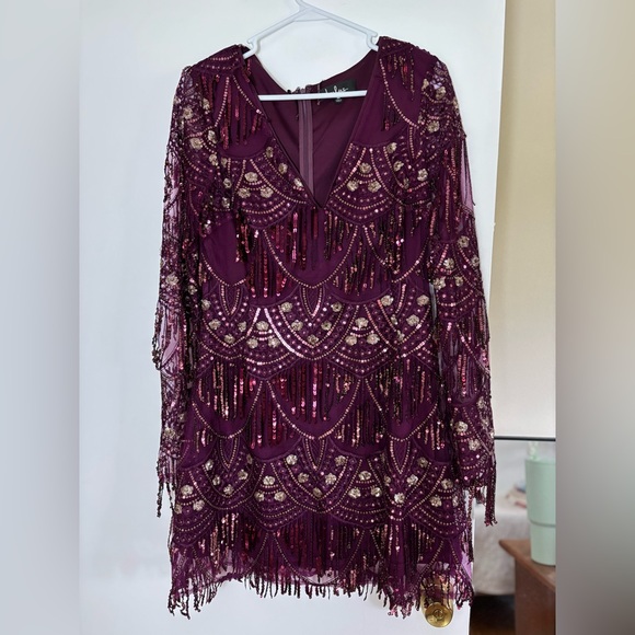 Lulu’s Purple Holiday Dress - Picture 1 of 4